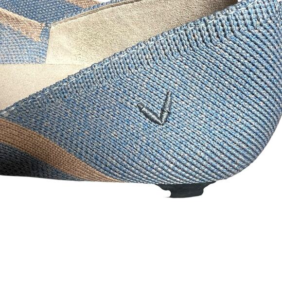 Vivaia Vienna Pointed Toe Knit Ballet Flats Size 37.5 US 7 Light Blue - Picture 5 of 9